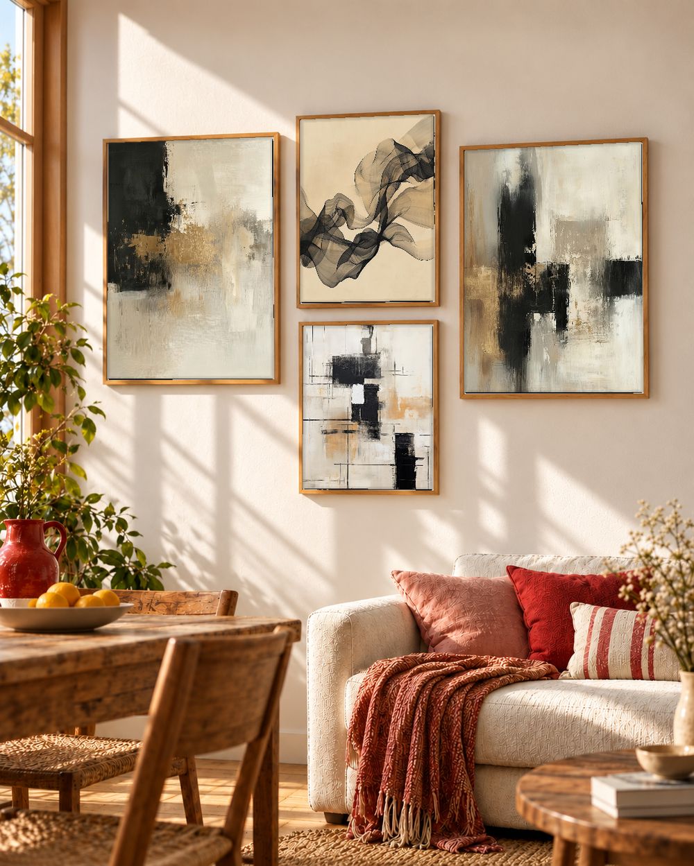 Set de 4 cuadros decorativos que combinan