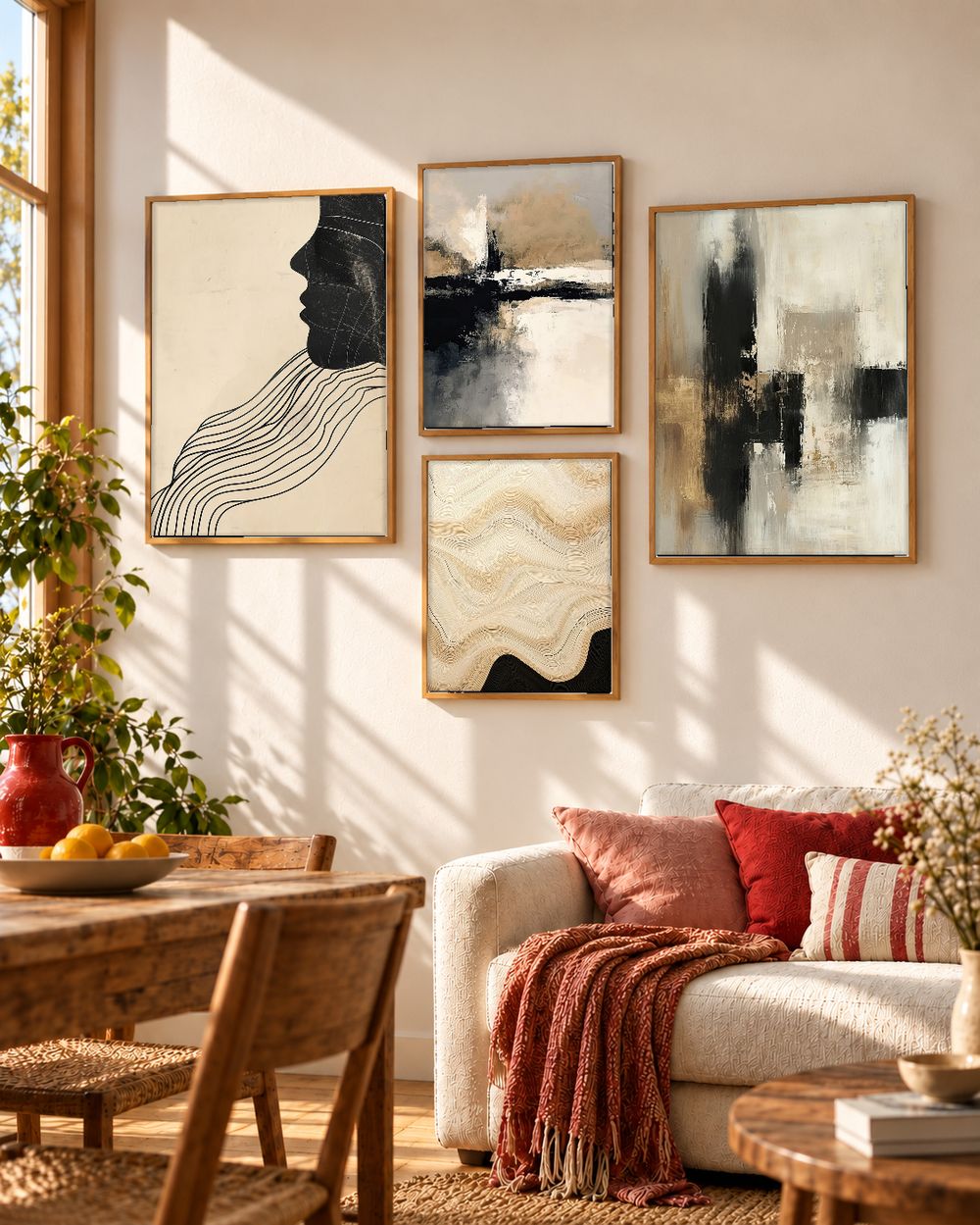 Set de 4 cuadros decorativos que combinan