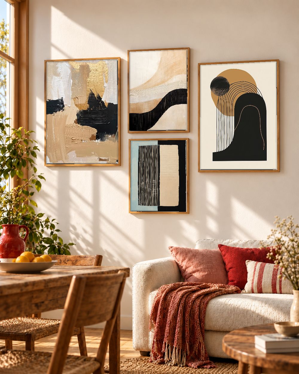 Set de 4 cuadros decorativos que combinan
