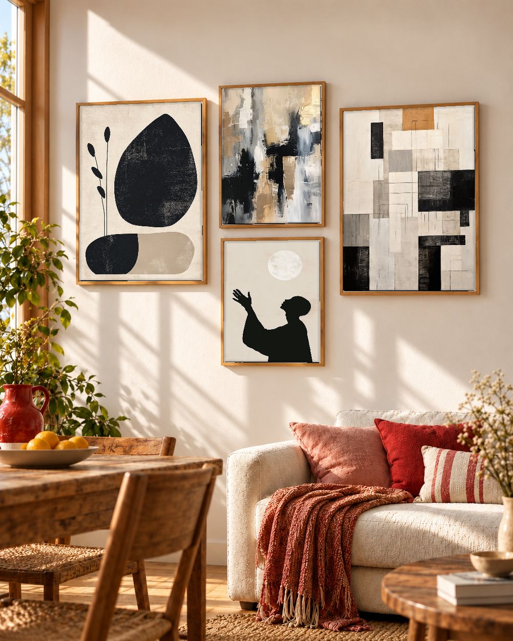 Set de 4 cuadros decorativos que combinan