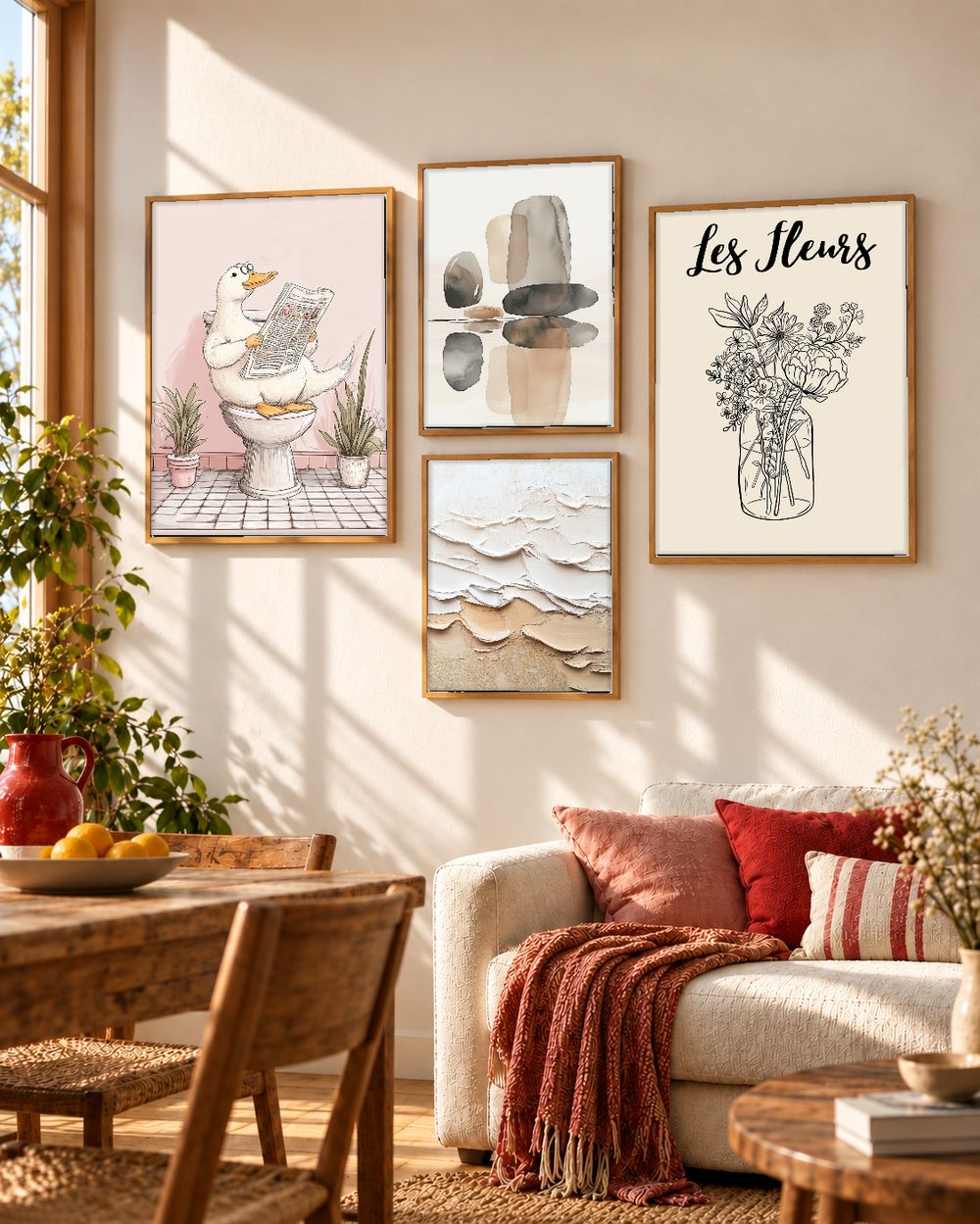 Set de 4 cuadros decorativos que combinan