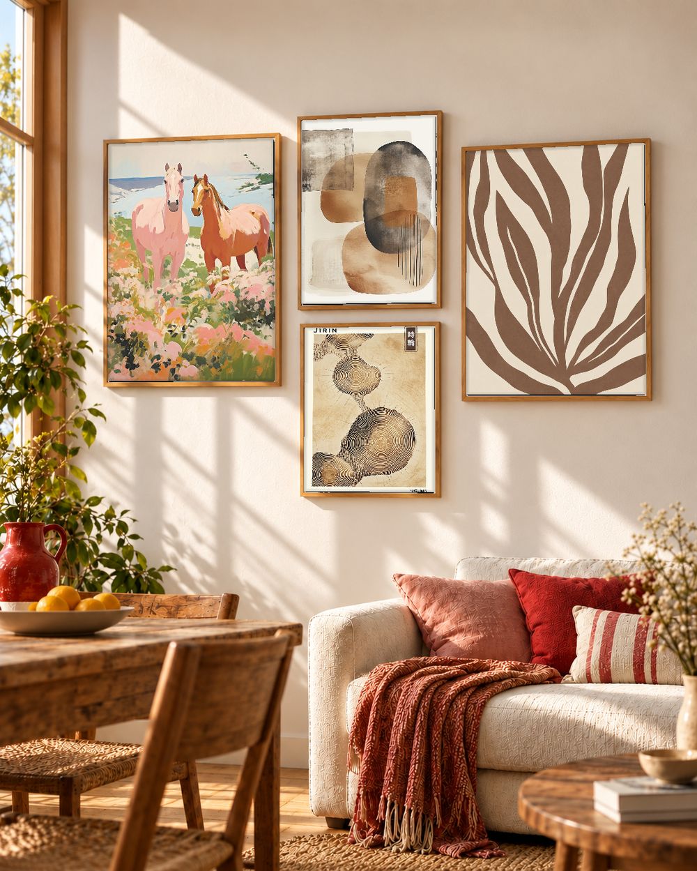 Set de 4 cuadros decorativos que combinan