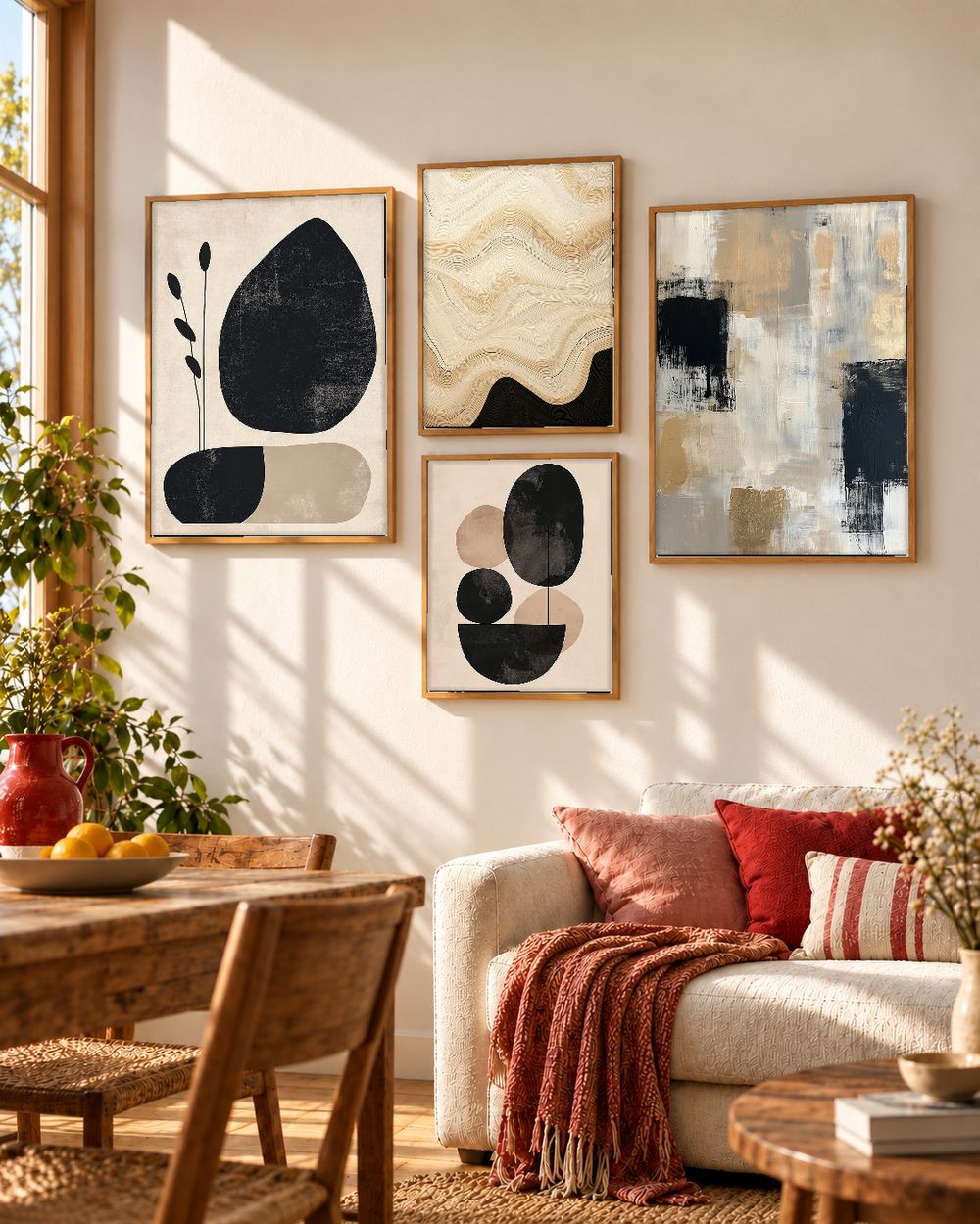 Set de 4 cuadros decorativos que combinan