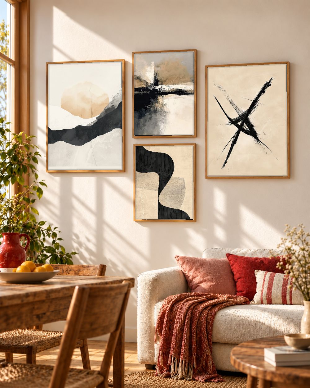 Set de 4 cuadros decorativos que combinan