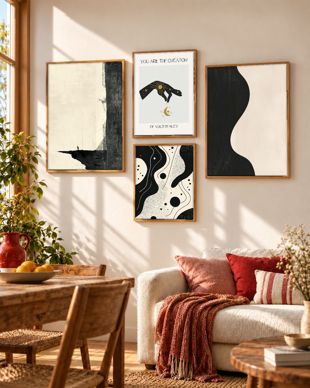 Set de 4 cuadros decorativos que combinan