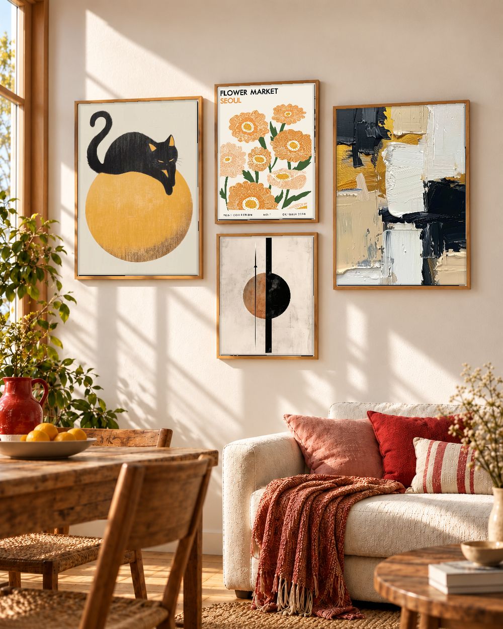 Set de 4 cuadros decorativos que combinan