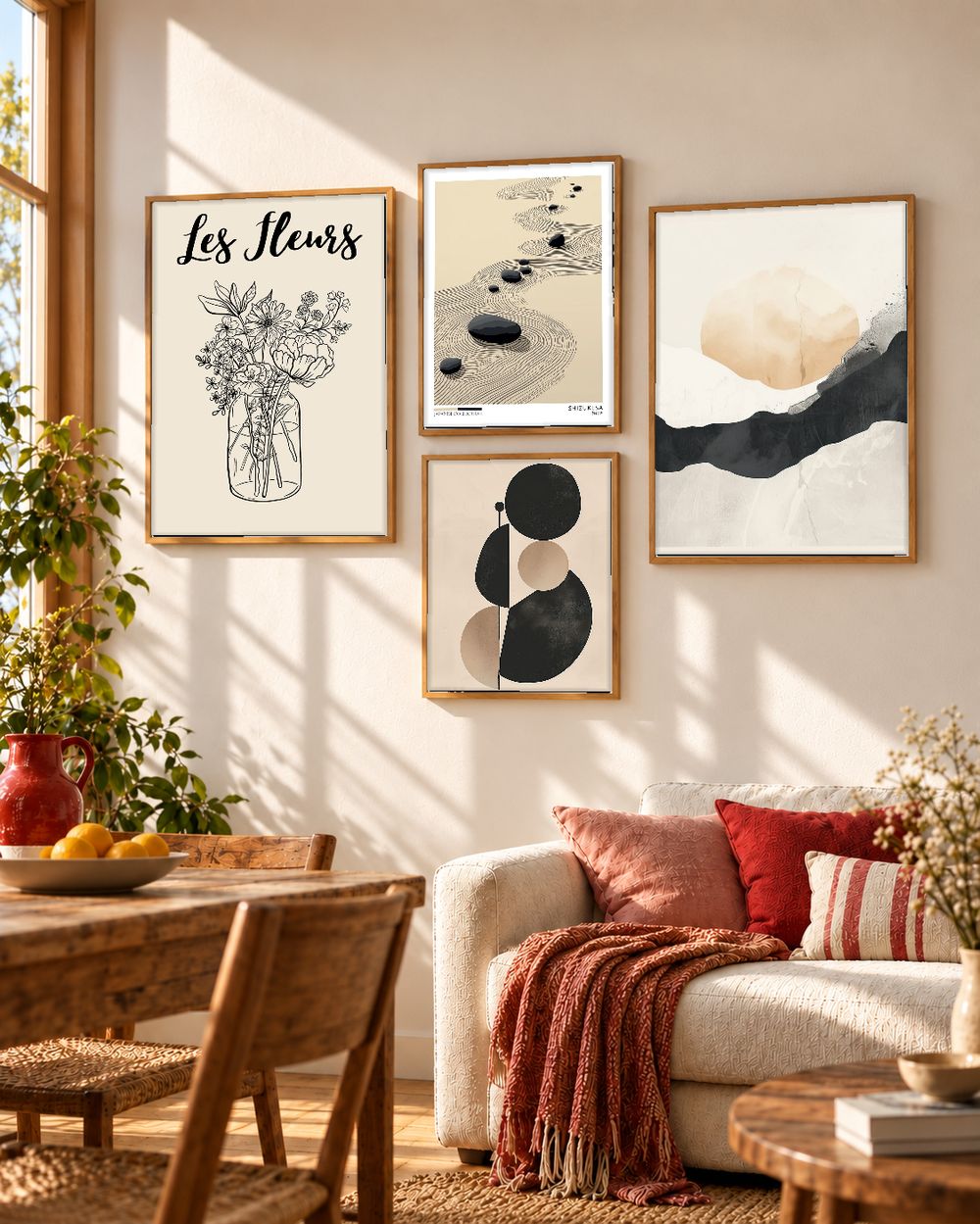 Set de 4 cuadros decorativos que combinan