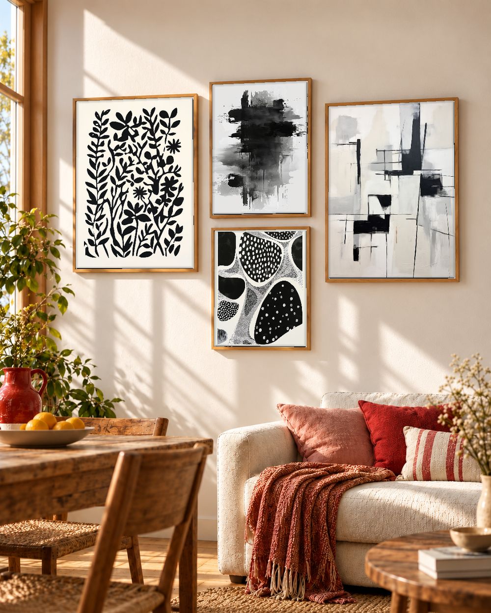 Set de 4 cuadros decorativos que combinan