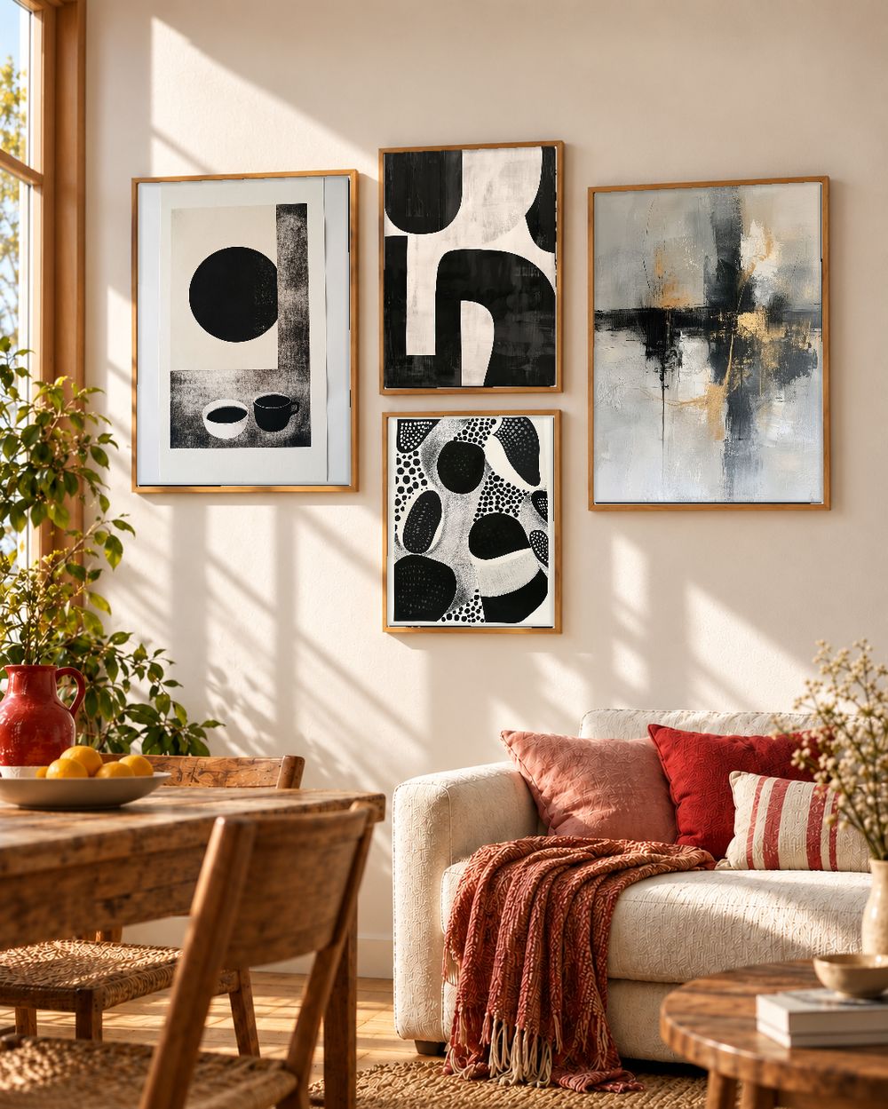 Set de 4 cuadros decorativos que combinan