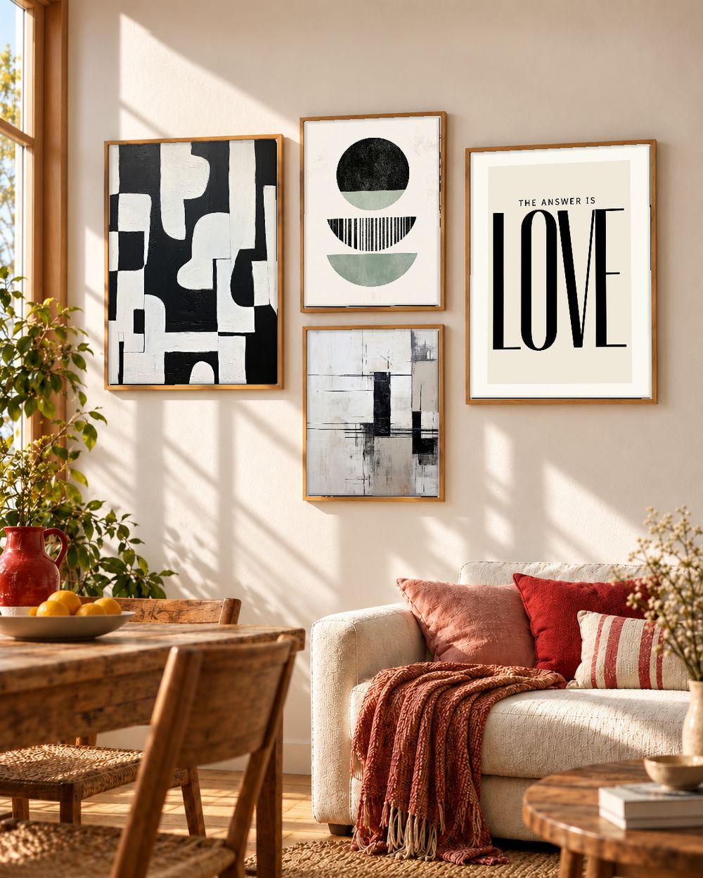 Set de 4 cuadros decorativos que combinan