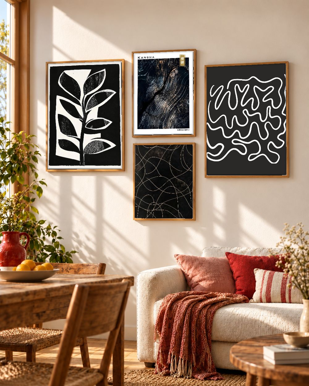 Set de 4 cuadros decorativos que combinan