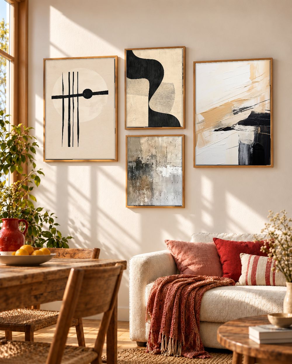 Set de 4 cuadros decorativos que combinan