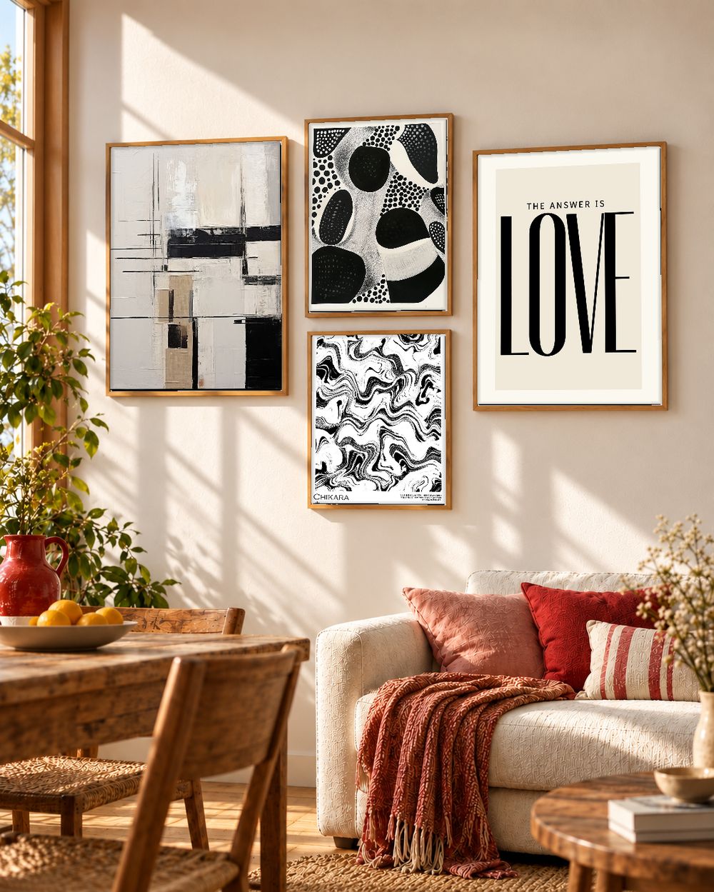 Set de 4 cuadros decorativos que combinan