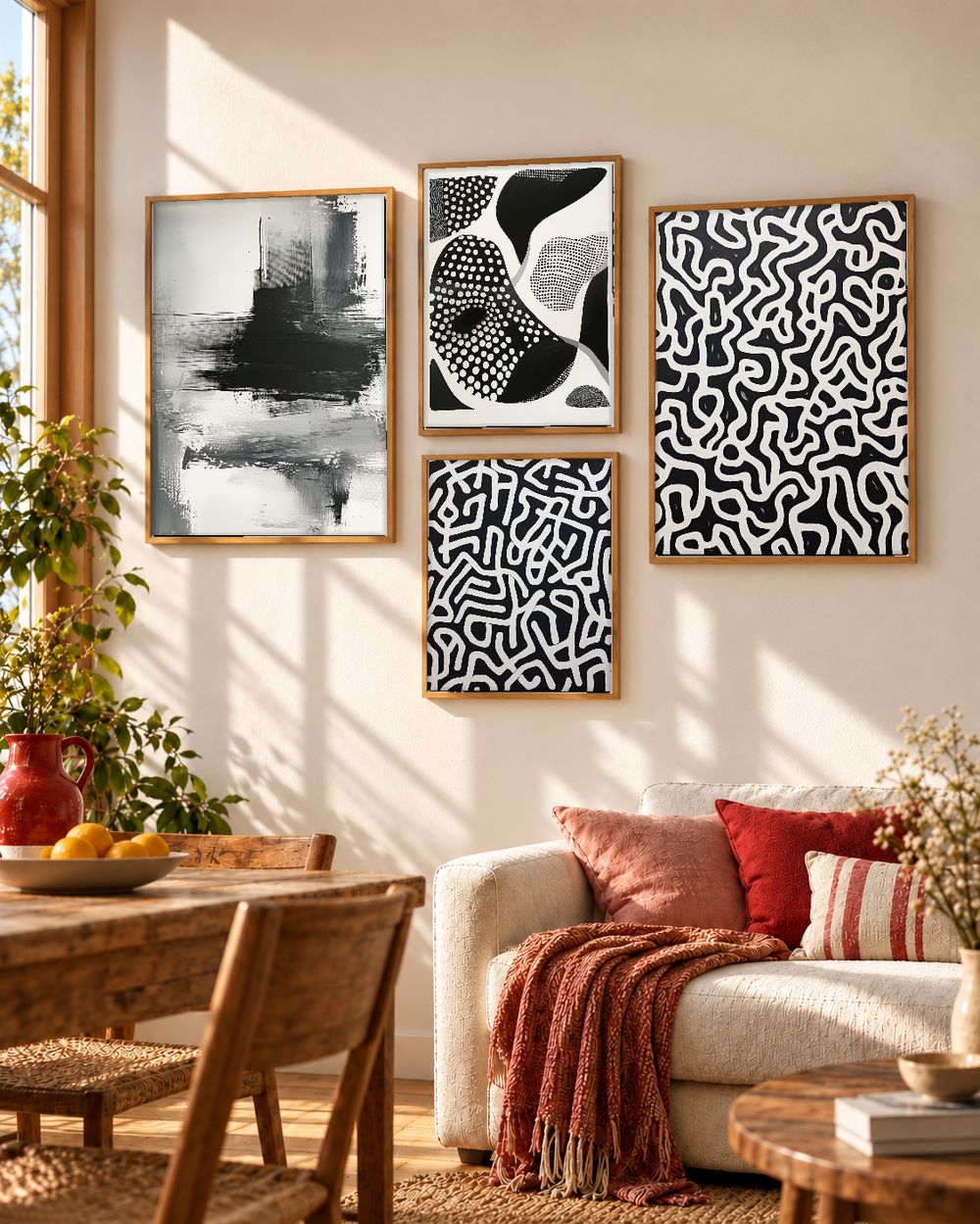 Set de 4 cuadros decorativos que combinan