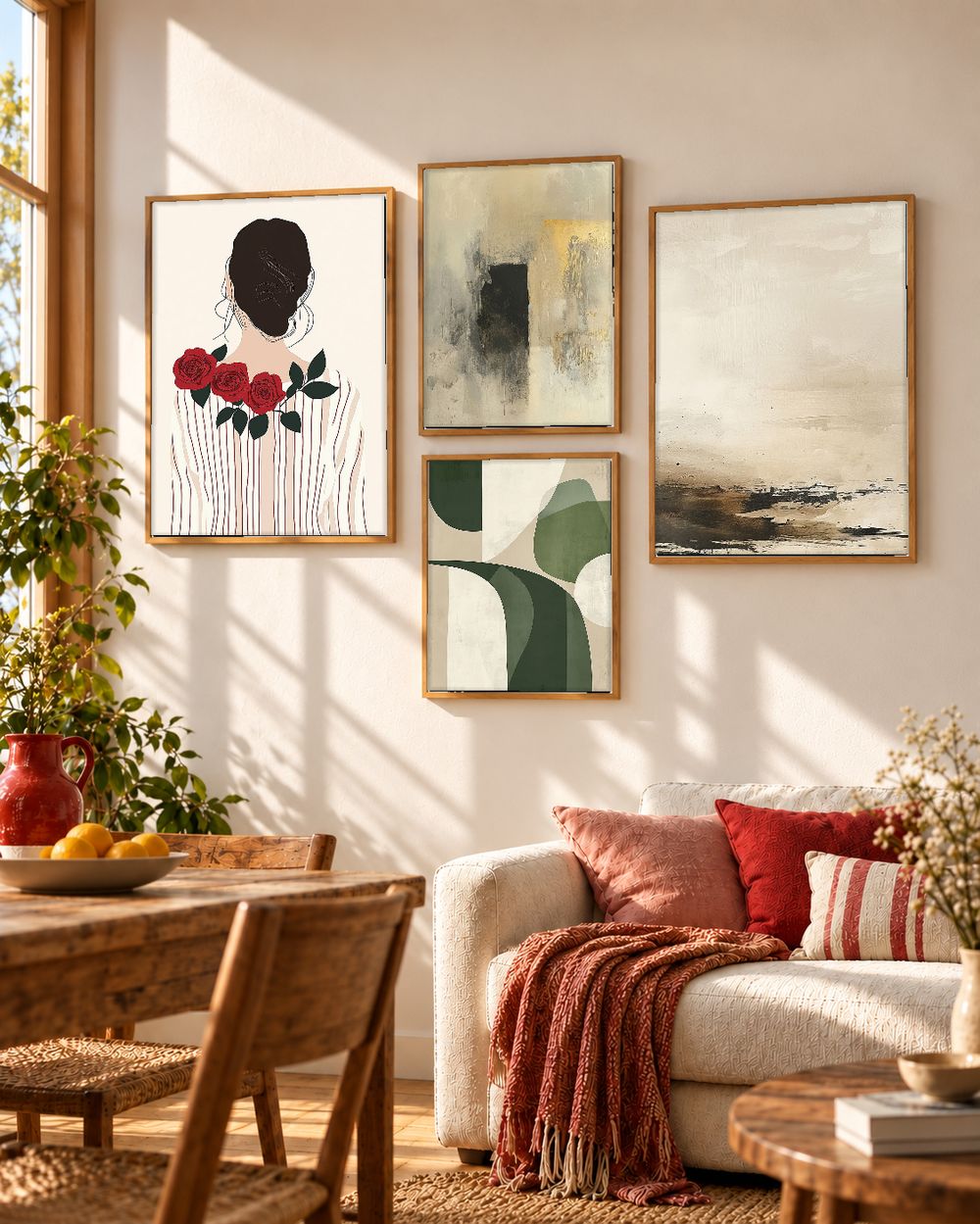 Set de 4 cuadros decorativos que combinan