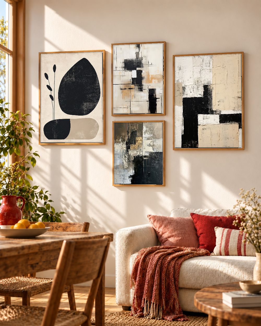 Set de 4 cuadros decorativos que combinan