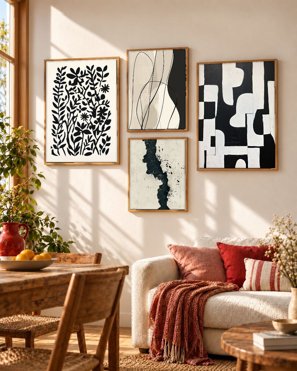 Set de 4 cuadros decorativos que combinan