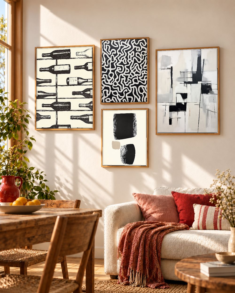 Set de 4 cuadros decorativos que combinan