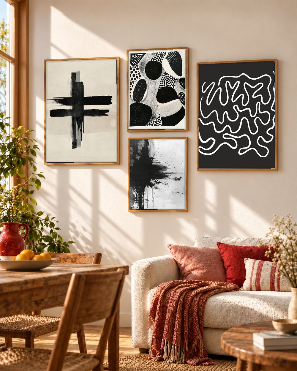Set de 4 cuadros decorativos que combinan