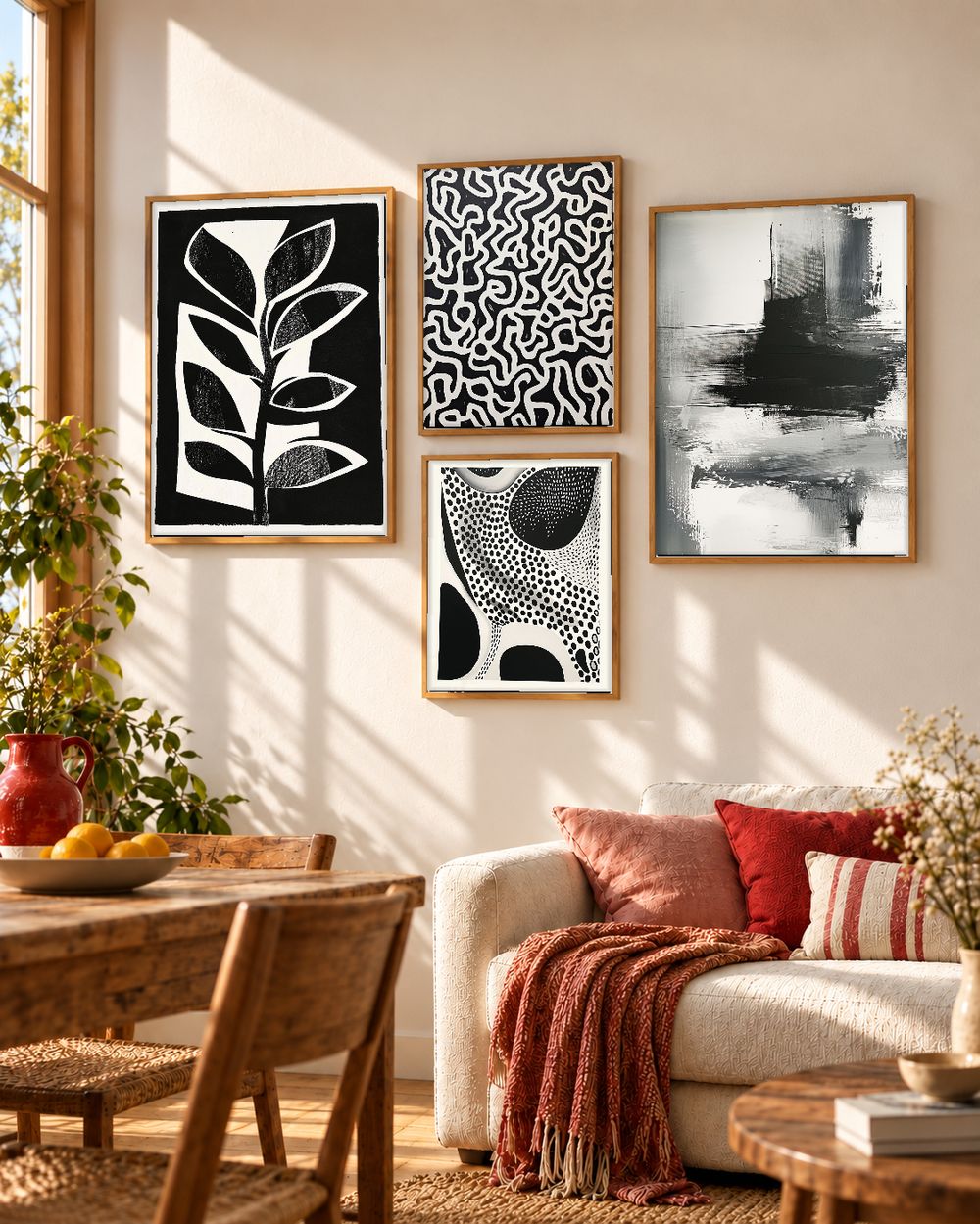 Set de 4 cuadros decorativos que combinan