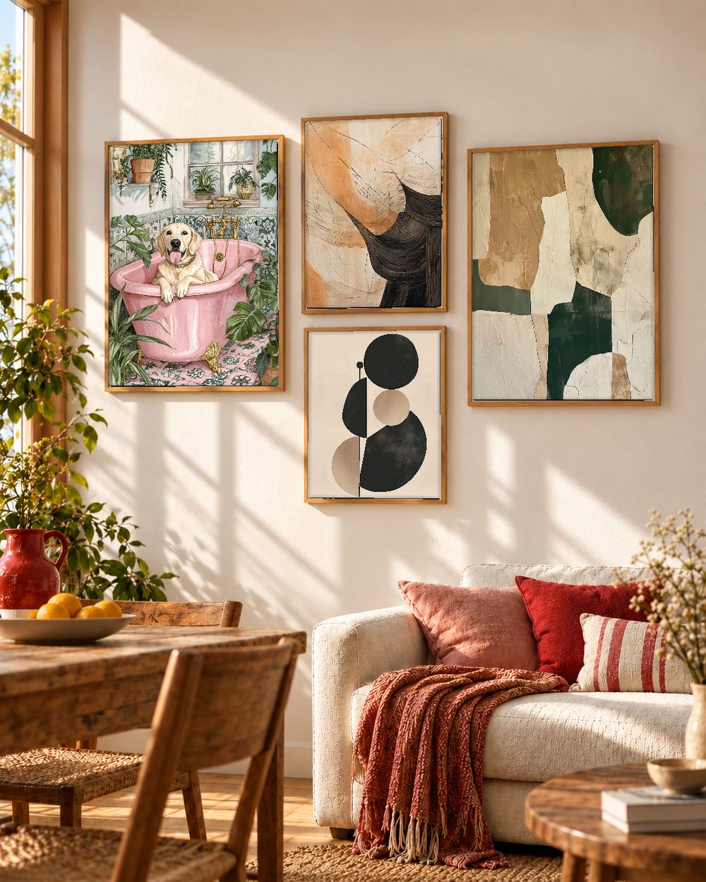 Set de 4 cuadros decorativos que combinan