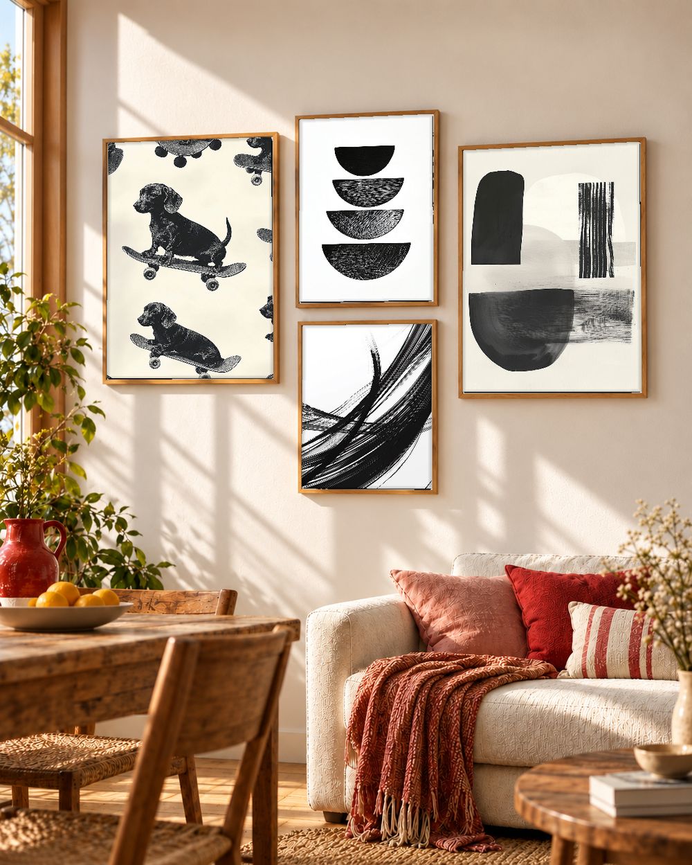 Set de 4 cuadros decorativos que combinan