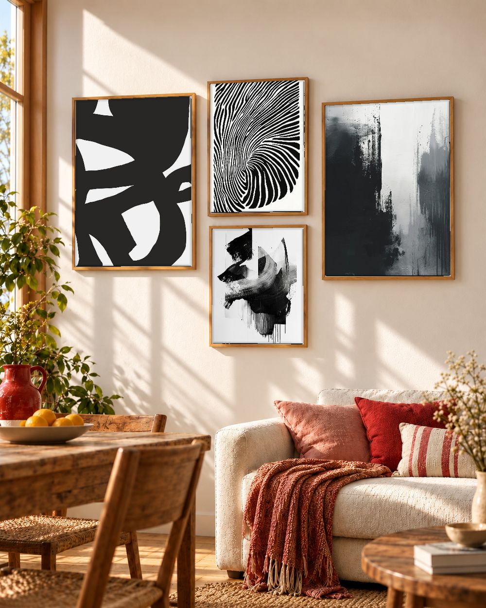 Set de 4 cuadros decorativos que combinan