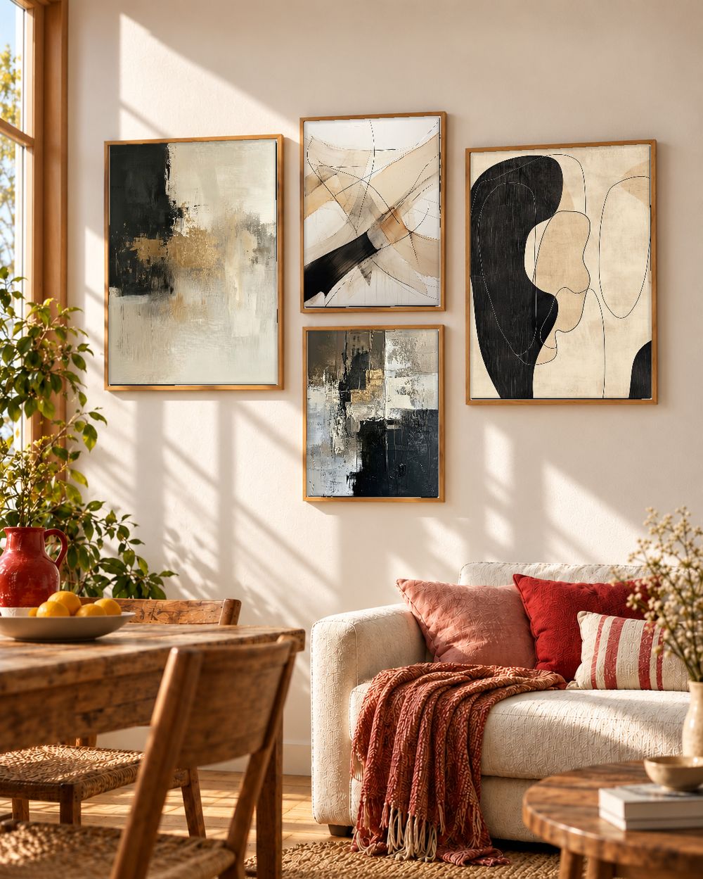 Set de 4 cuadros decorativos que combinan