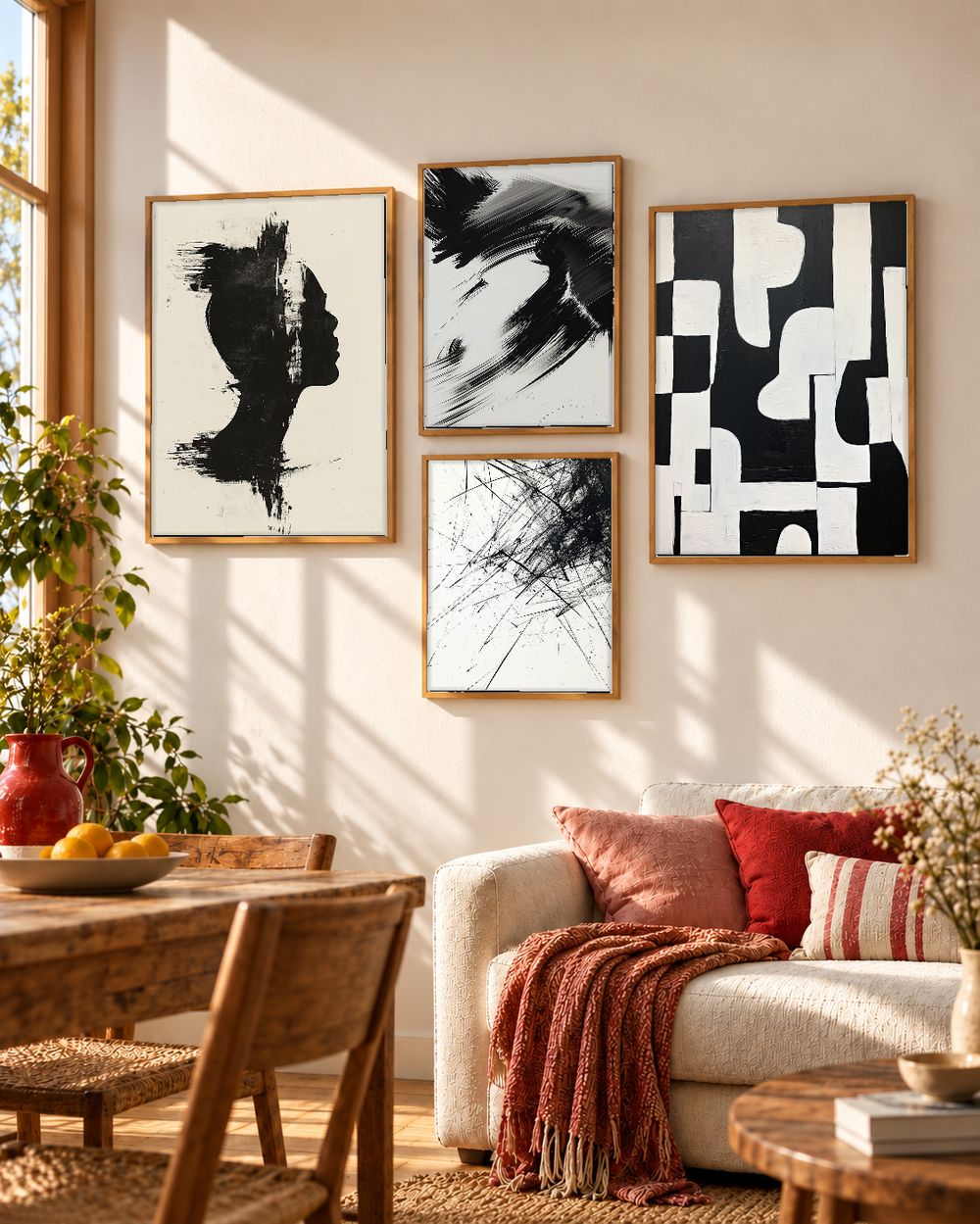 Set de 4 cuadros decorativos que combinan