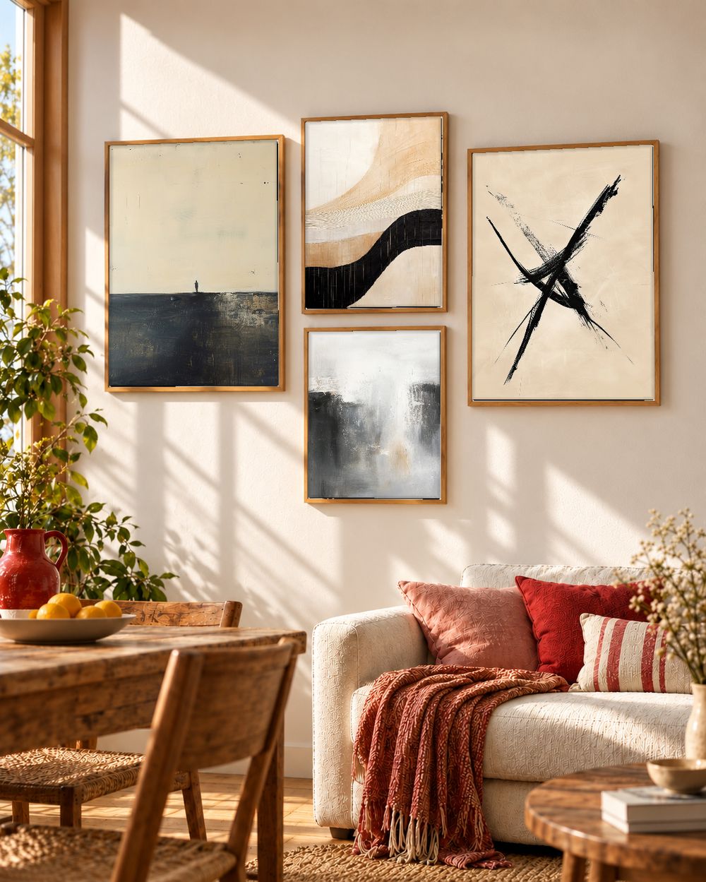Set de 4 cuadros decorativos que combinan