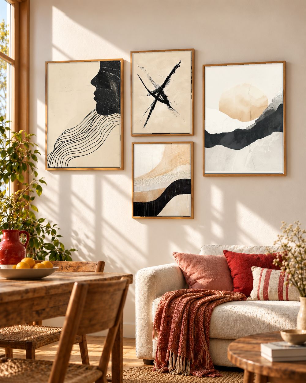 Set de 4 cuadros decorativos que combinan