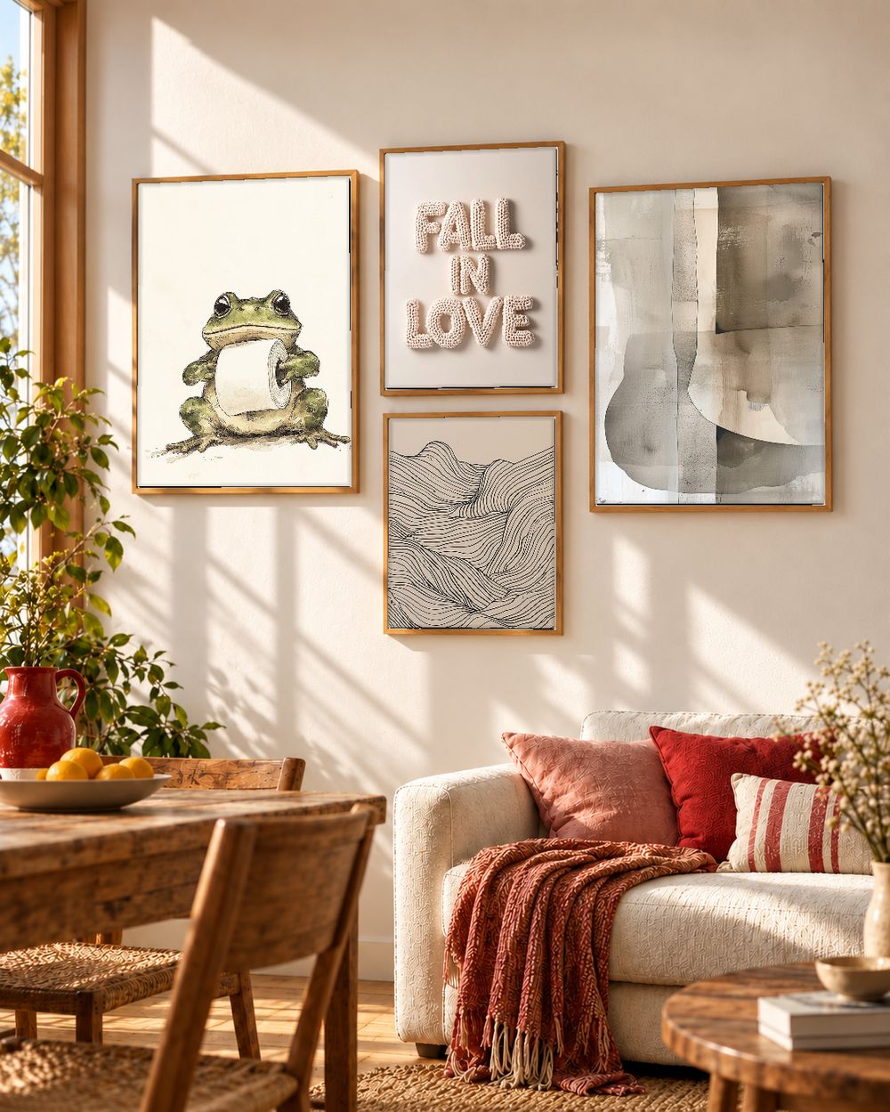 Set de 4 cuadros decorativos que combinan