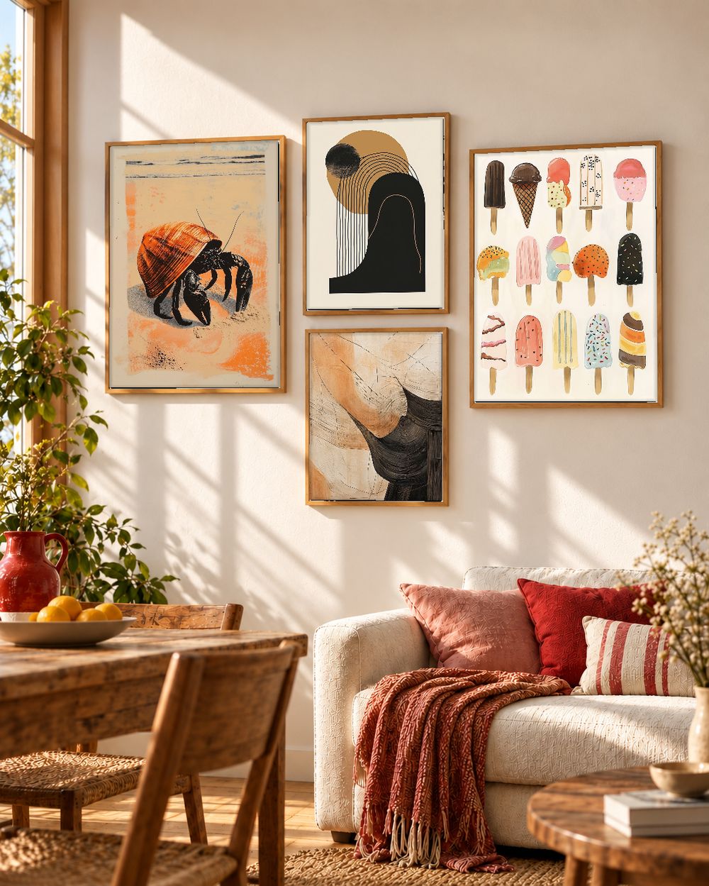 Set de 4 cuadros decorativos que combinan