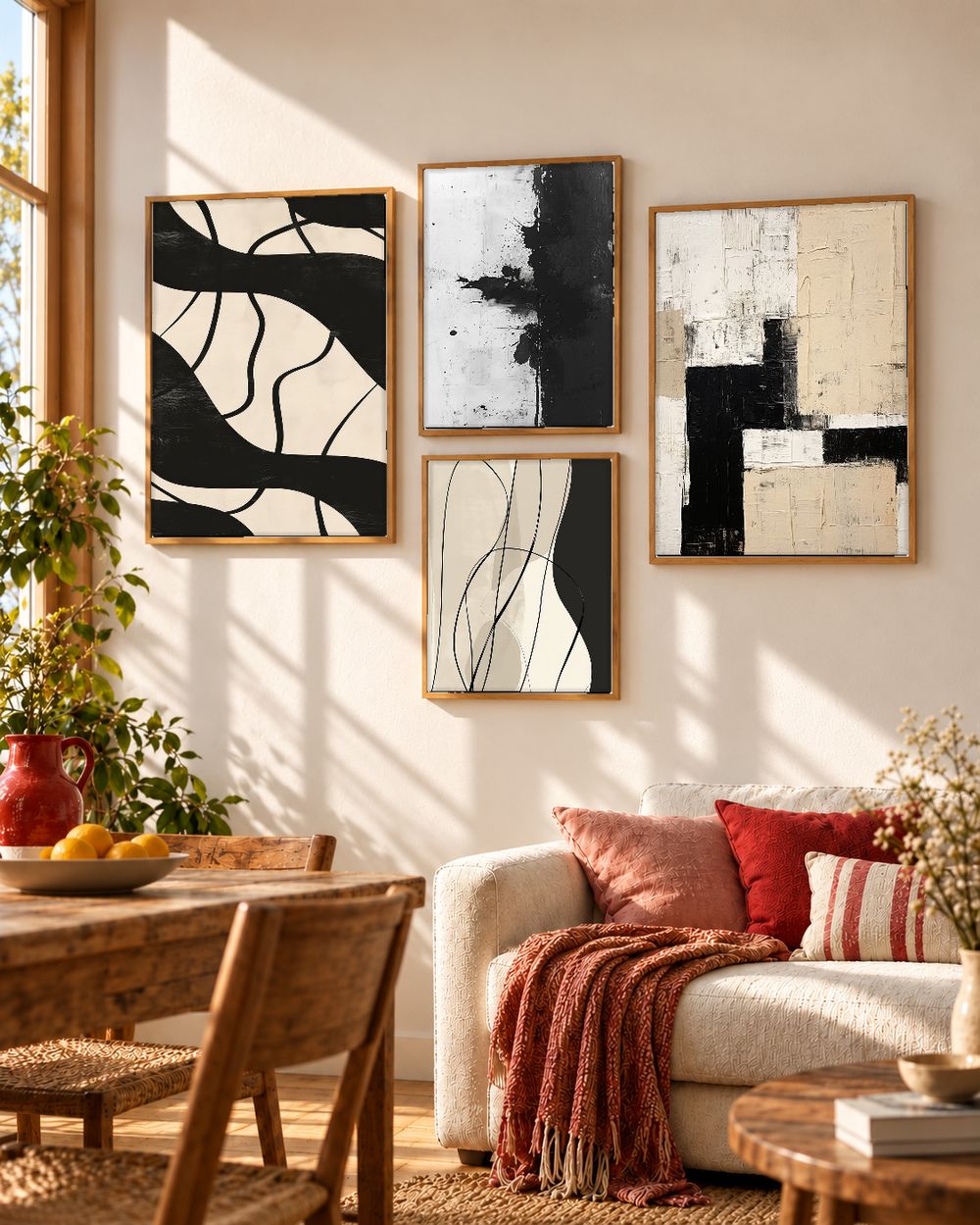 Set de 4 cuadros decorativos que combinan