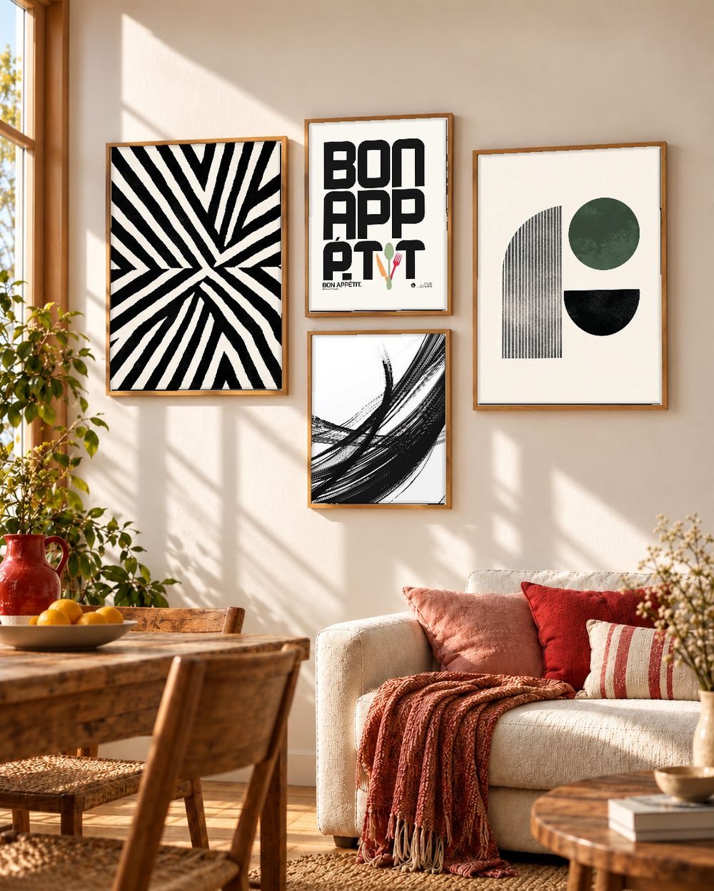 Set de 4 cuadros decorativos que combinan