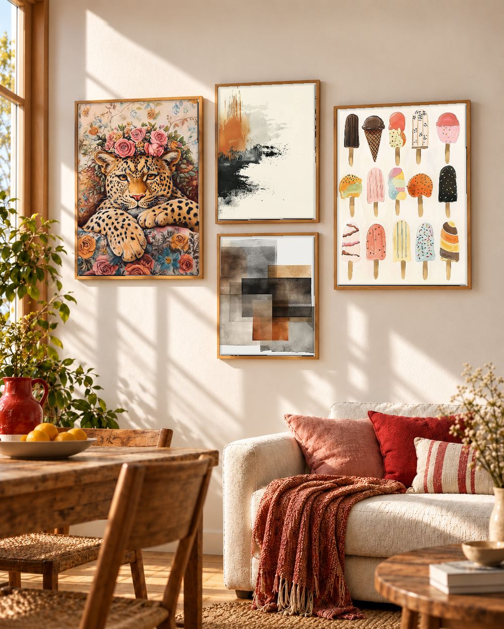 Set de 4 cuadros decorativos que combinan