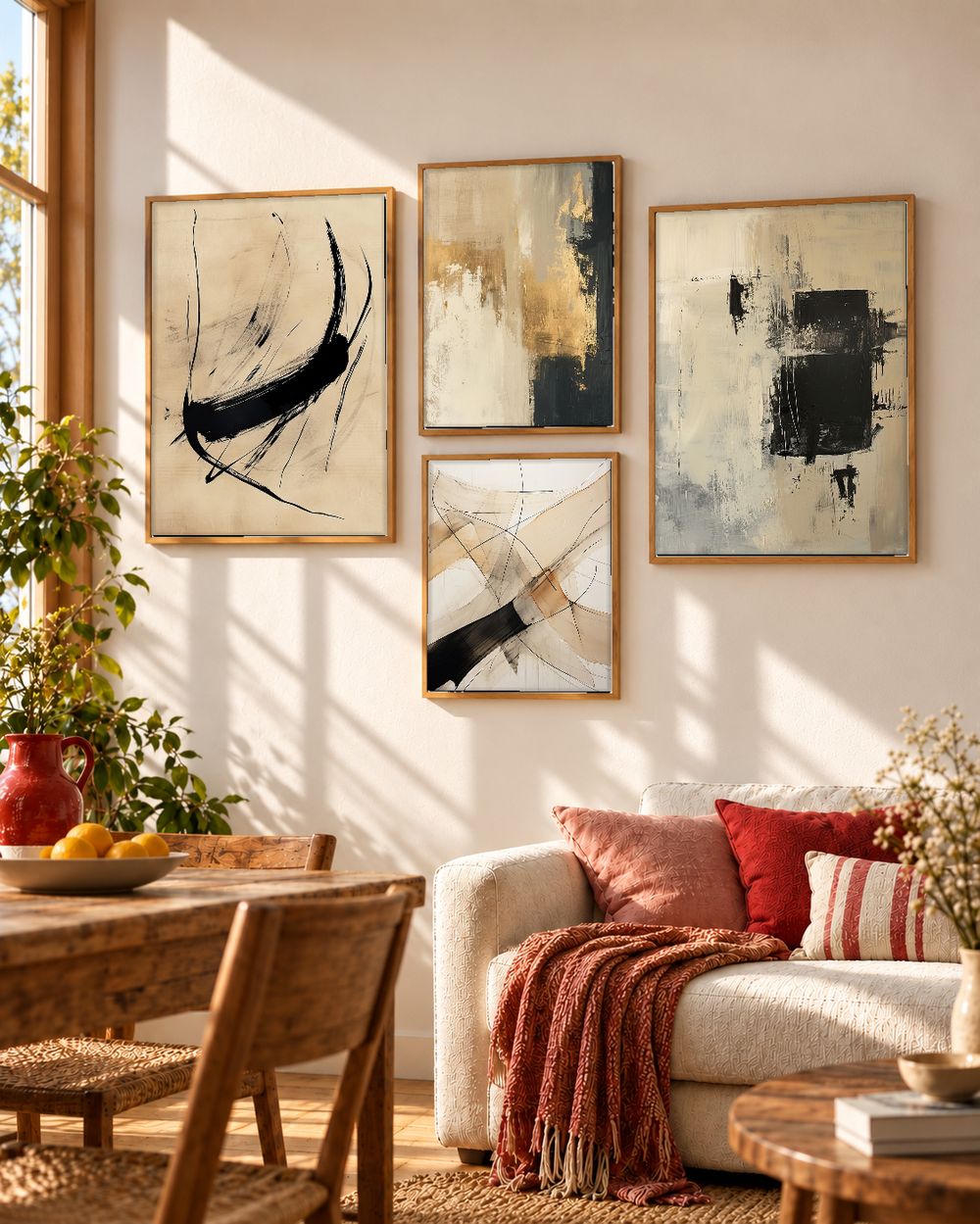 Set de 4 cuadros decorativos que combinan