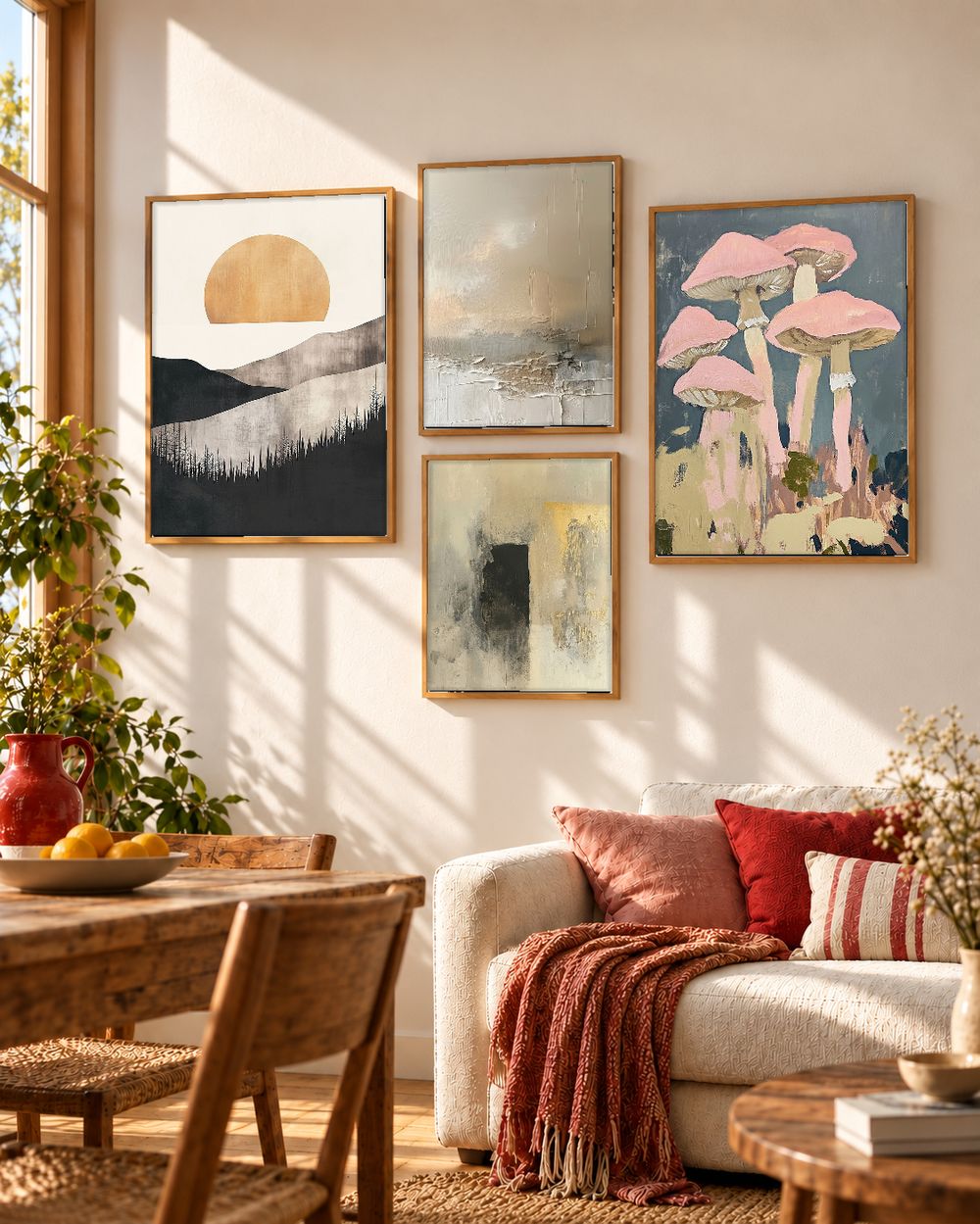 Set de 4 cuadros decorativos que combinan