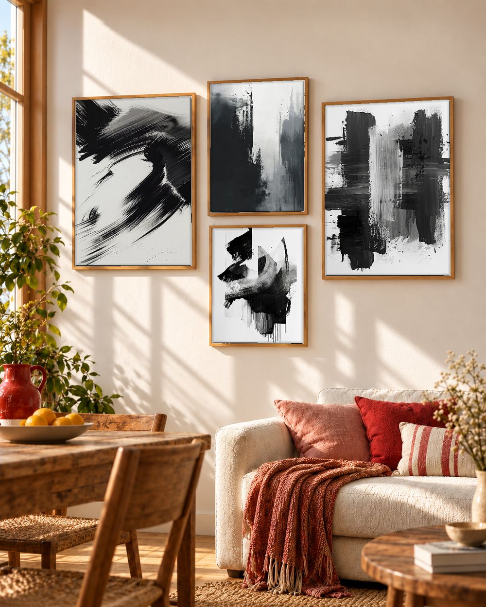 Set de 4 cuadros decorativos que combinan