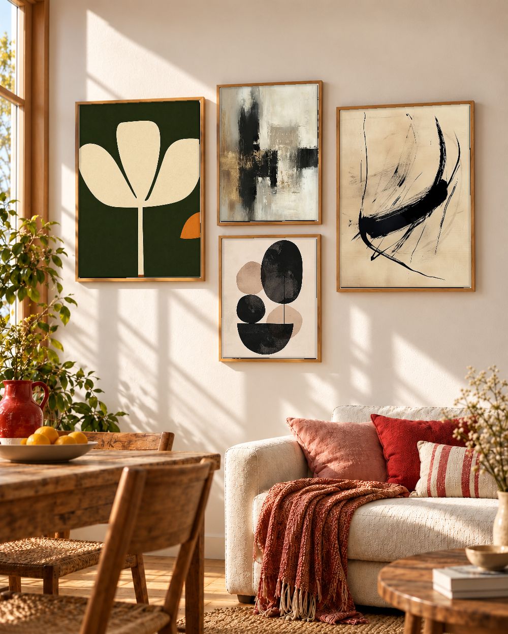 Set de 4 cuadros decorativos que combinan