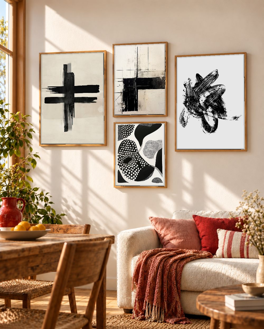 Set de 4 cuadros decorativos que combinan