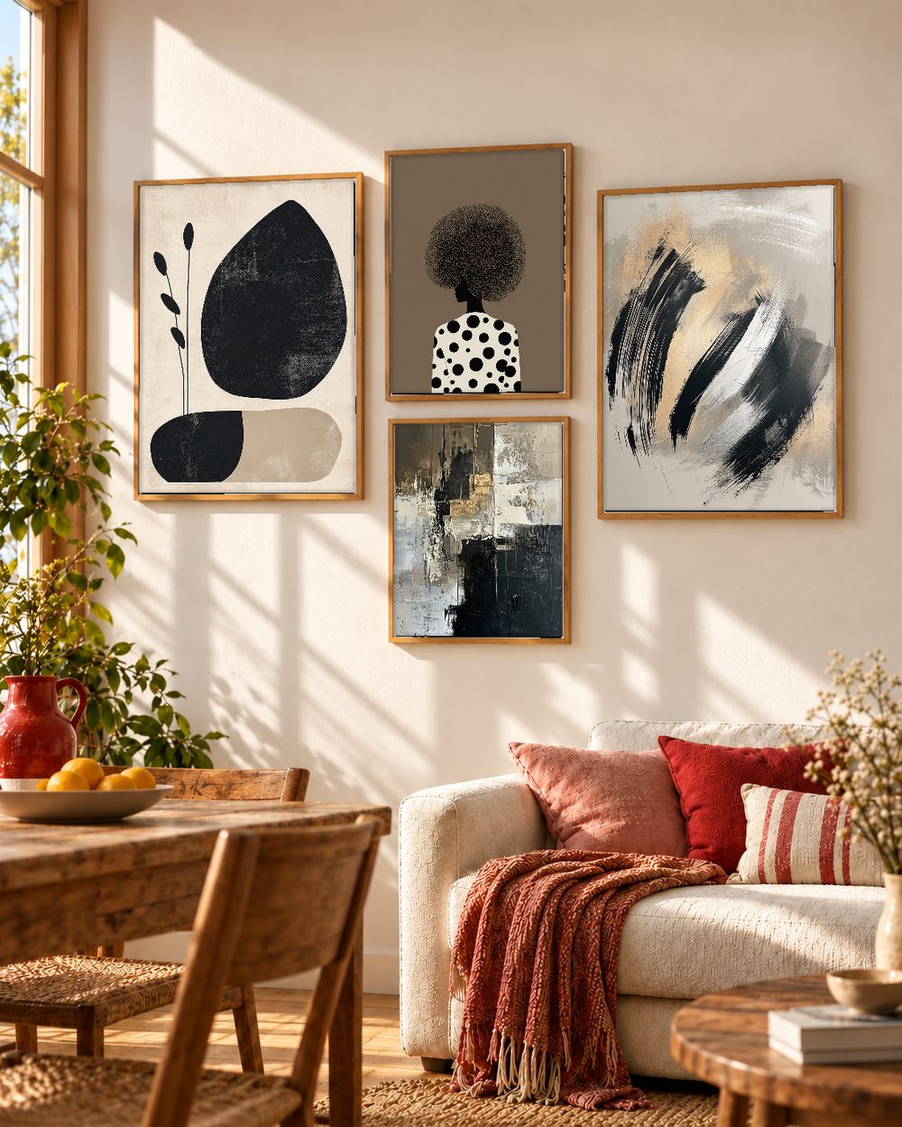 Set de 4 cuadros decorativos que combinan