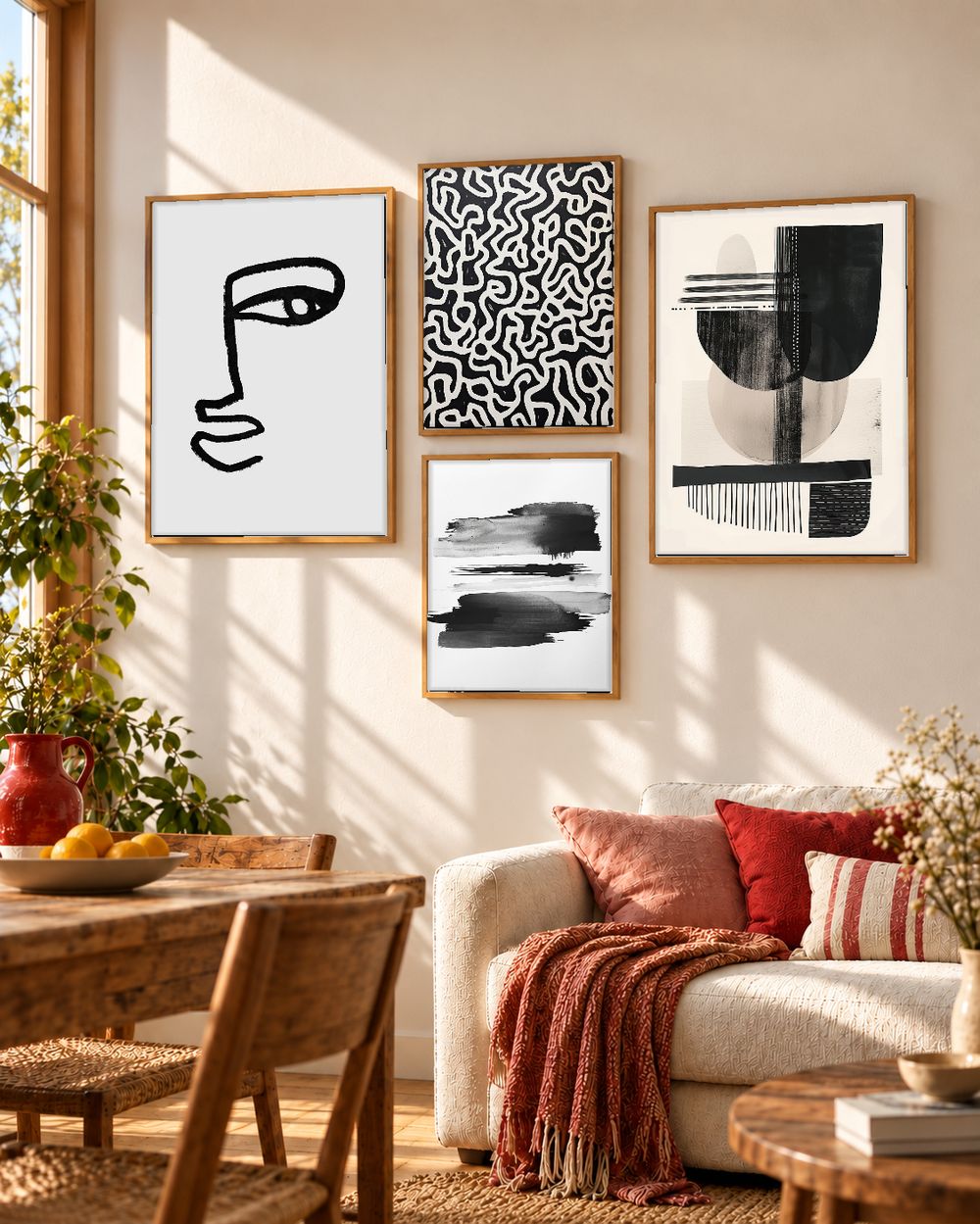 Set de 4 cuadros decorativos que combinan