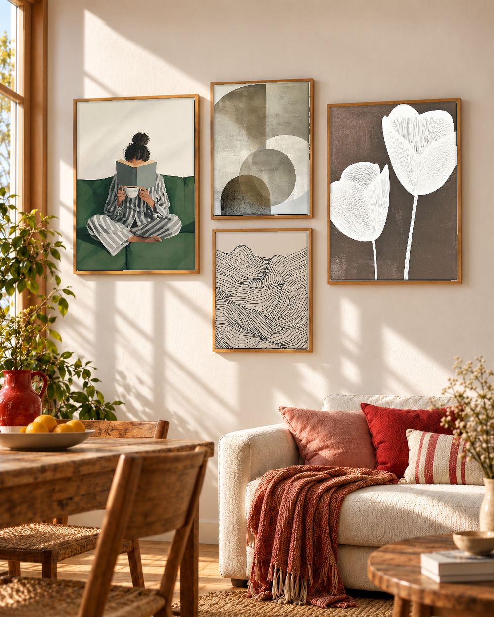 Set de 4 cuadros decorativos que combinan