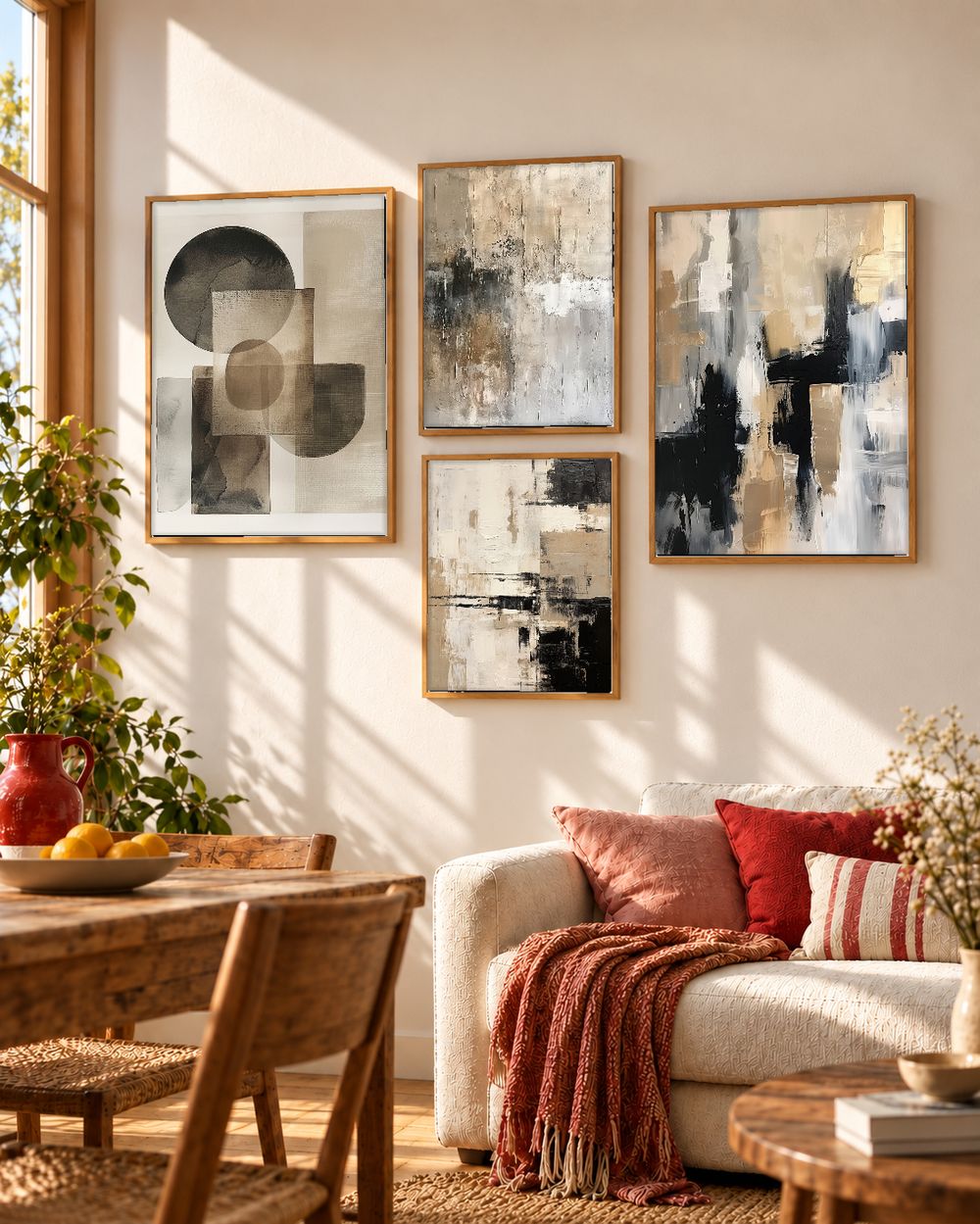 Set de 4 cuadros decorativos que combinan