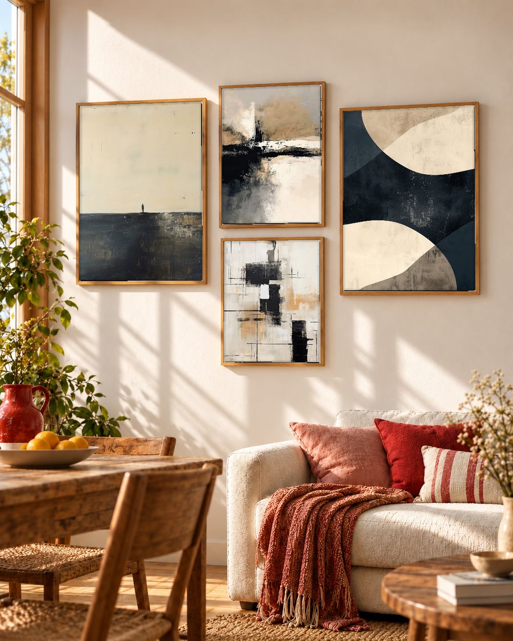 Set de 4 cuadros decorativos que combinan