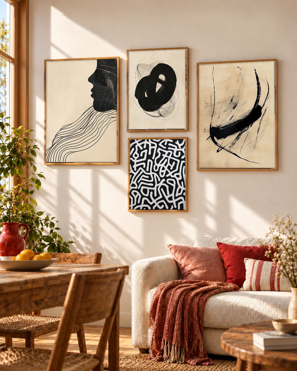 Set de 4 cuadros decorativos que combinan