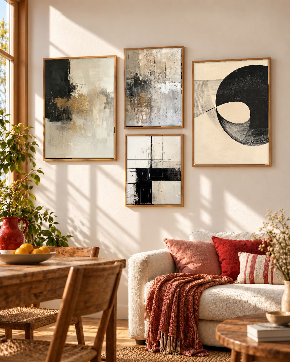 Set de 4 cuadros decorativos que combinan