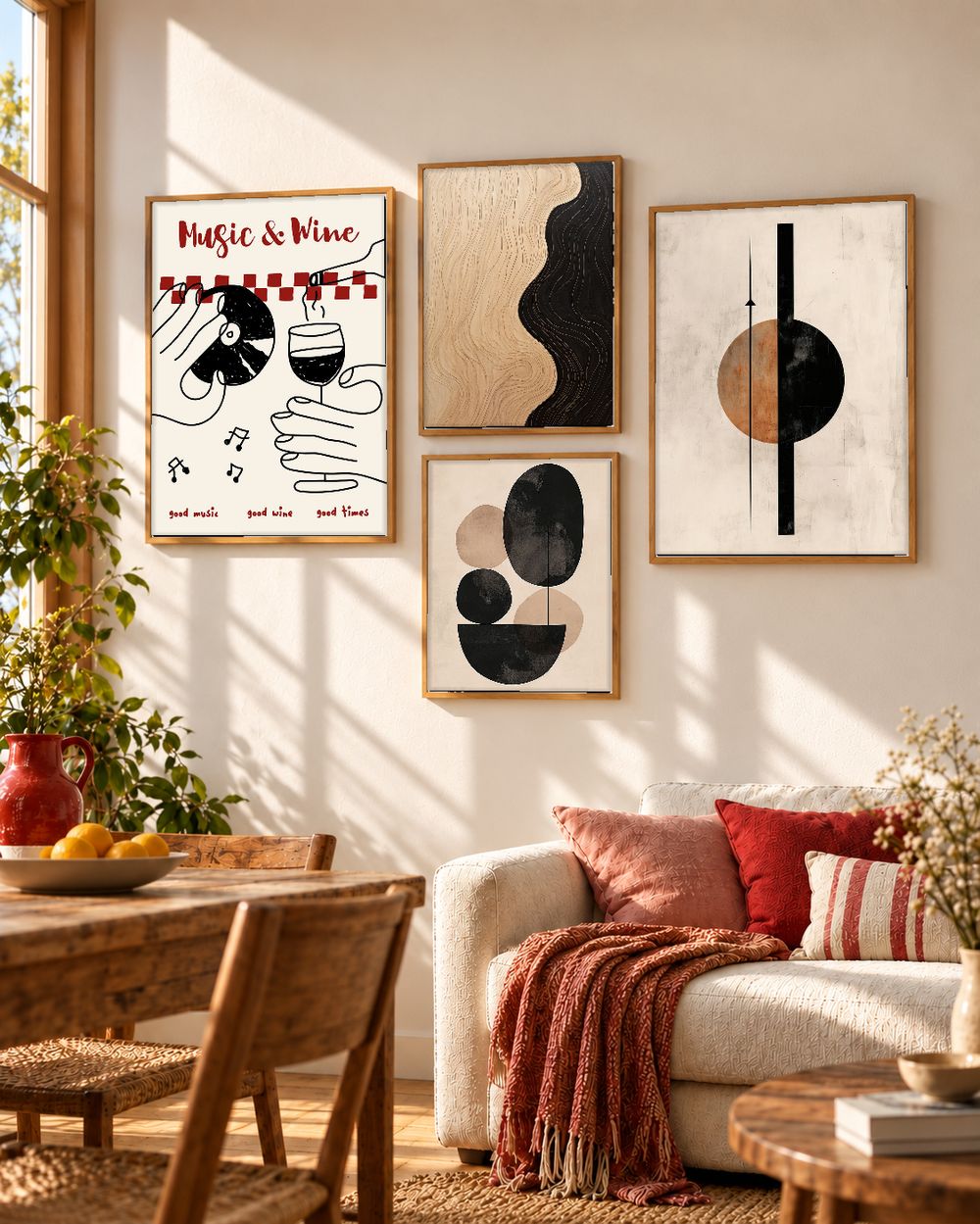 Set de 4 cuadros decorativos que combinan