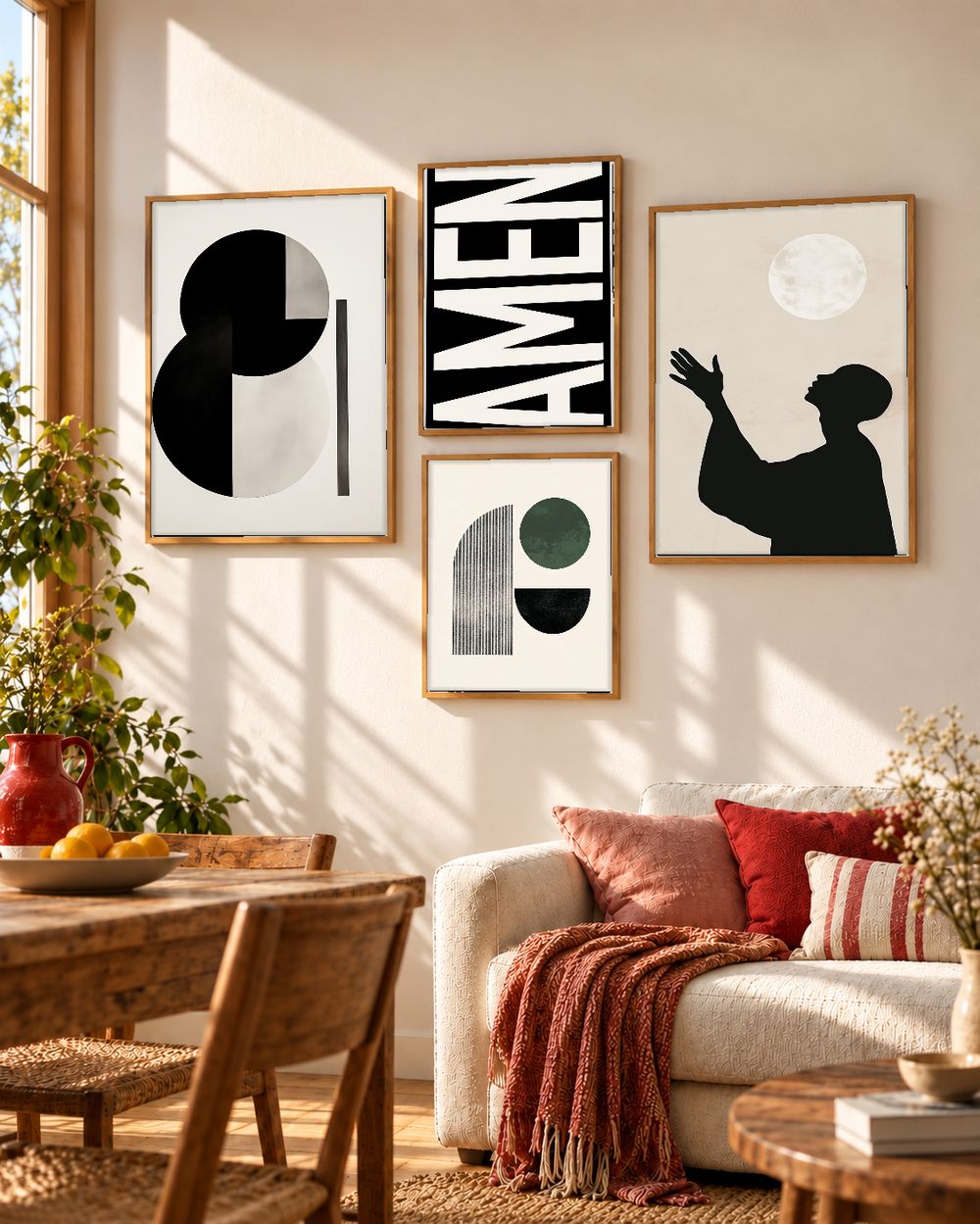 Set de 4 cuadros decorativos que combinan